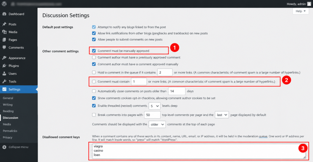Discussion settings that matter